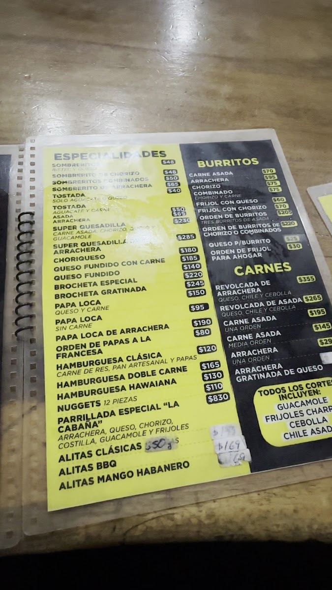 Asadero La Cabaña Menu - Image 1